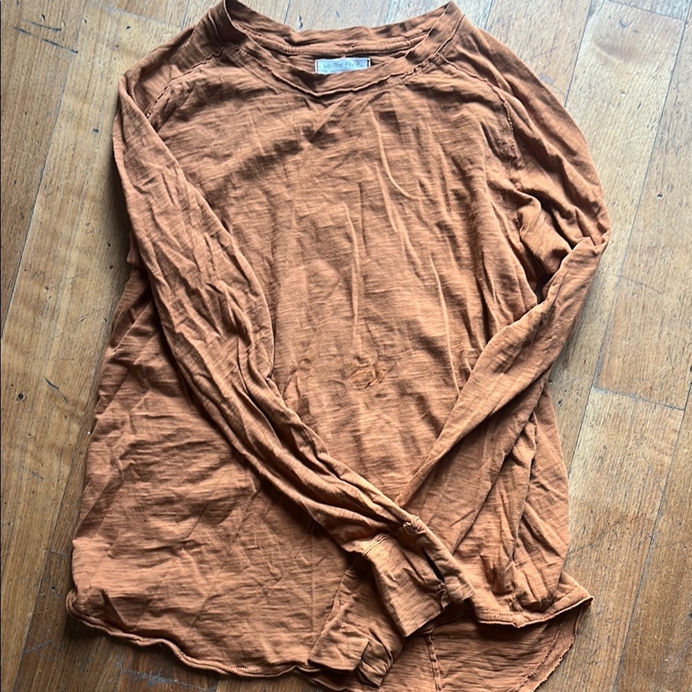 Free People We The Free Arden Tee Long Sleeve Top in Rust